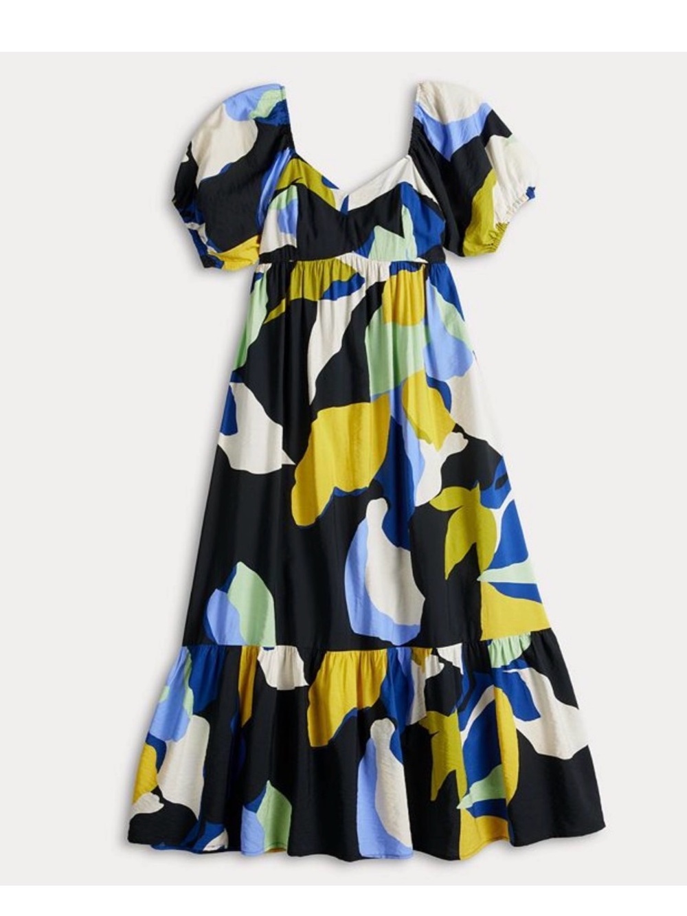 Nine West Babydoll Puff Sleeve Maxi Dress